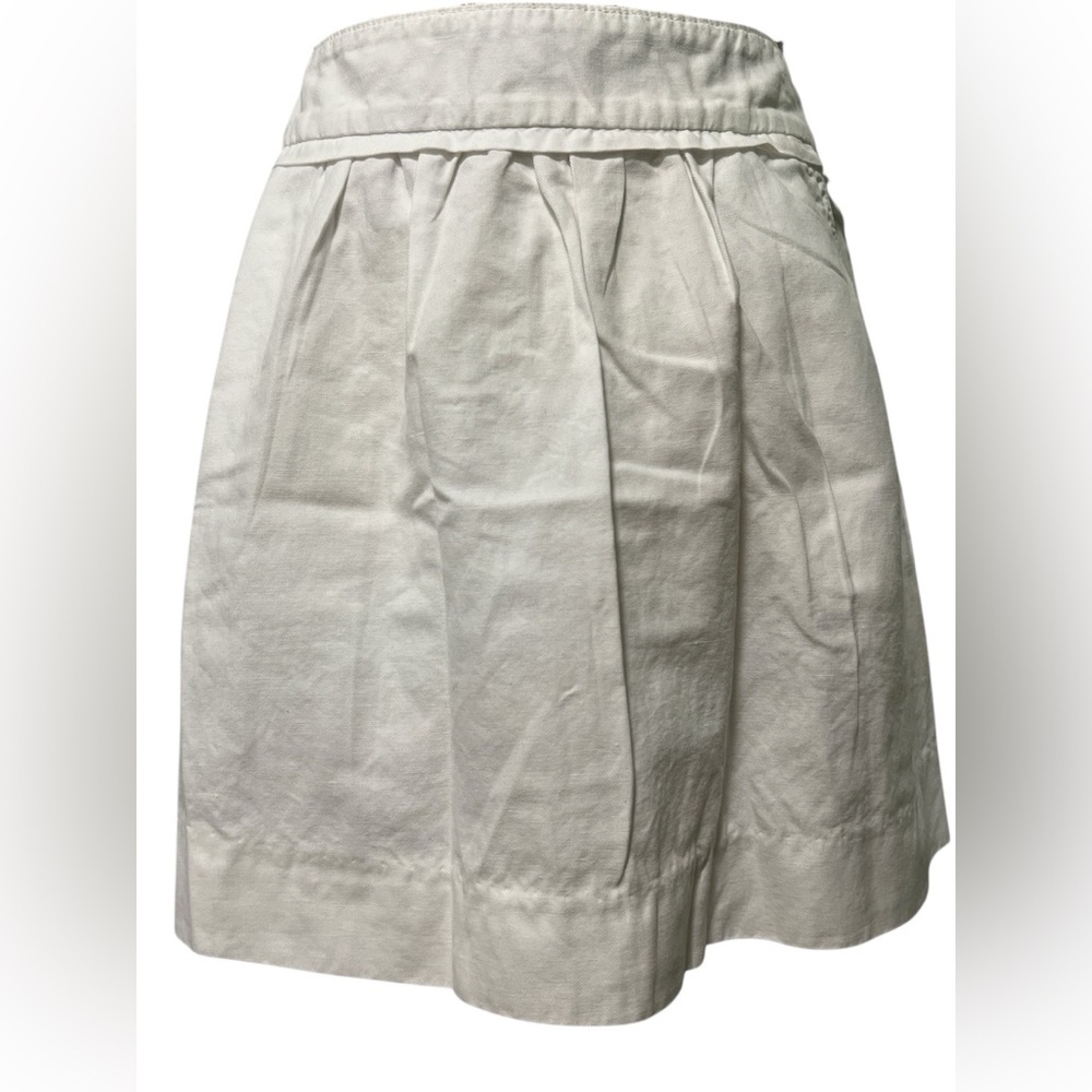 Crew Cotton Linen White/Ivory
Front Pockets Zipper Closure Short
Skirt Sz/6